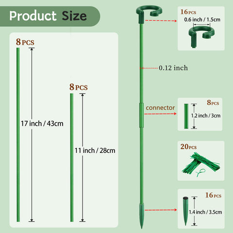 SupKing invisible plant sticks 11 inch versatile supports for small potted plants.