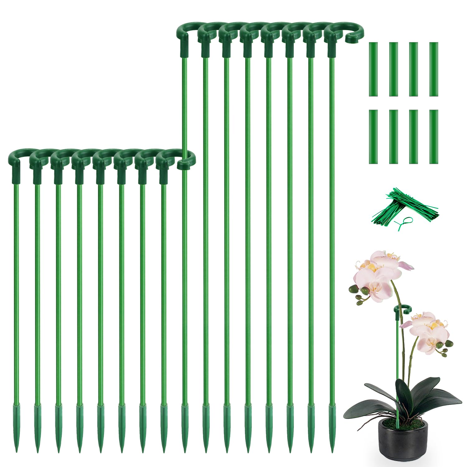 SupKing invisible plant sticks 17 inch blend with stems for a neat, upright display.