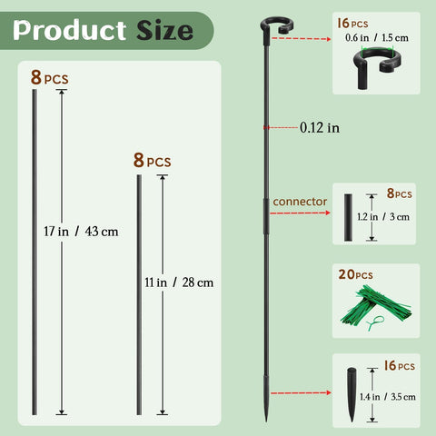 SupKing orchid sticks 11 inch close-up shows clip rings keep stems steady