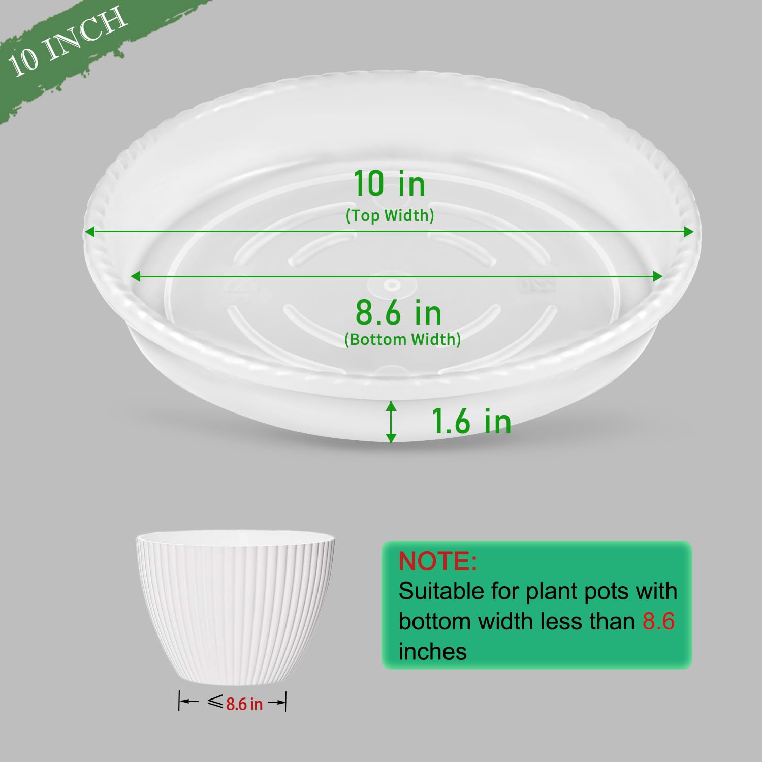 SupKing plant saucer clear ridge detail for airflow around pots.