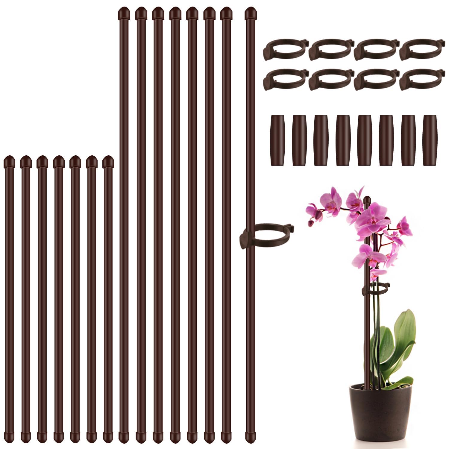 SupKing plant stakes 17inch set provides sturdy vertical support for tall plants.