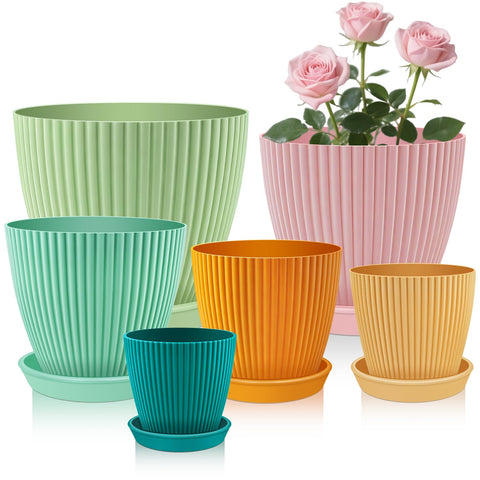 SupKing green 7.5-inch planter with drip tray, ideal for balcony herbs.