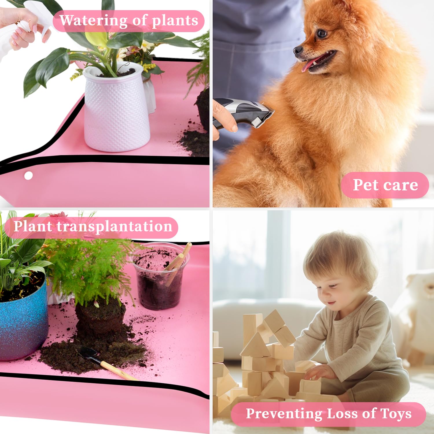 SupKing portable pink garden mat ideal for indoor gardening tasks