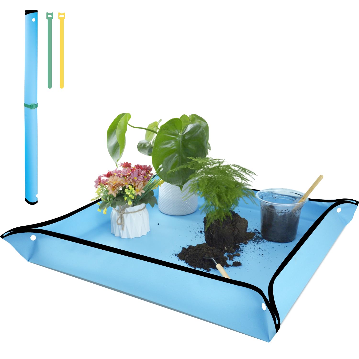 SupKing repotting mat laid flat catching soil and water during transplanting