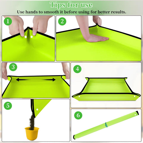 SupKing repotting mat supporting multiple planters during transplanting