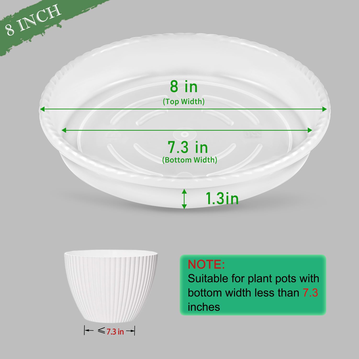 Ridged surface of SupKing saucer elevates pot for airflow