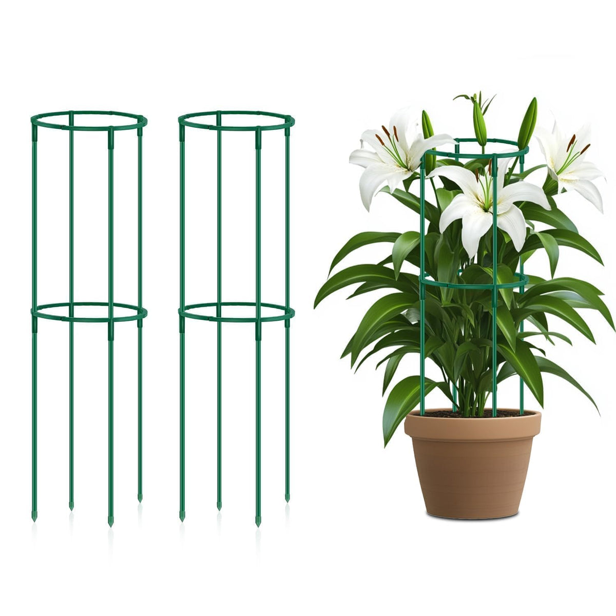 SupKing tomato cage 2-pack in package view for versatile garden setup.