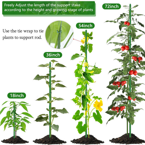 SupKing versatile stakes support tomatoes, eggplants, cucumbers and peppers.