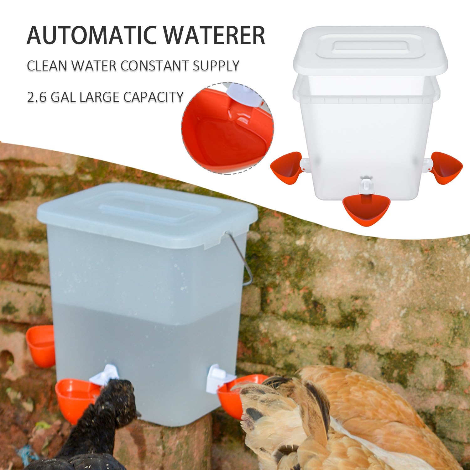 Suplklz 16 lb feeder bucket with wide opening reduces waste