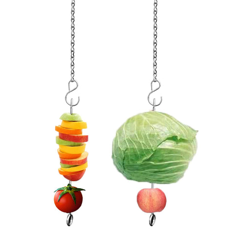 Suplklz Veggies Skewer hanging feeder toy used as treat holder for hens