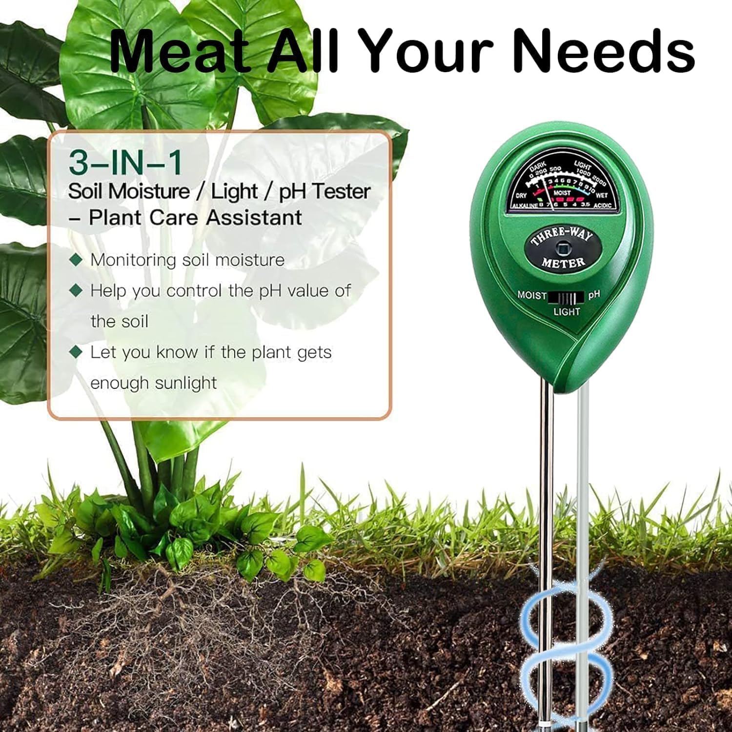 Suplong no-battery-needed design enables easy, portable soil testing.