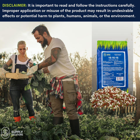Supply Solutions 16-16-16 potassium strengthens roots for better uptake.