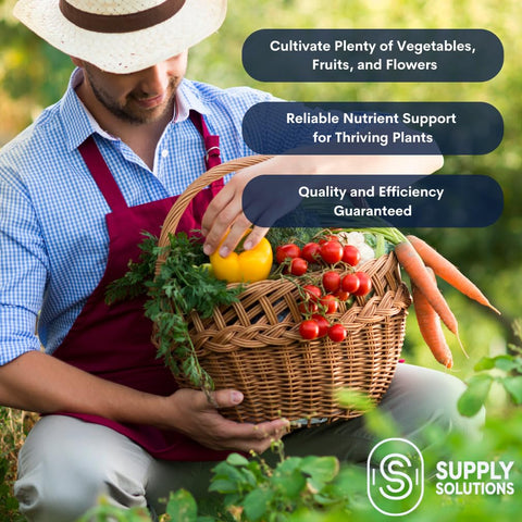 Tomatoes and berries thrive with Supply Solutions 10-10-10 safe nutrient blend.