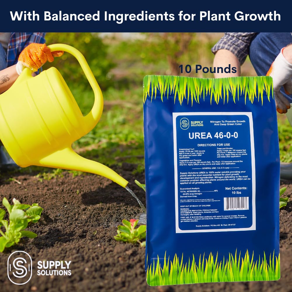 Supply Solutions Urea 46-0-0 garden beds with healthy green growth