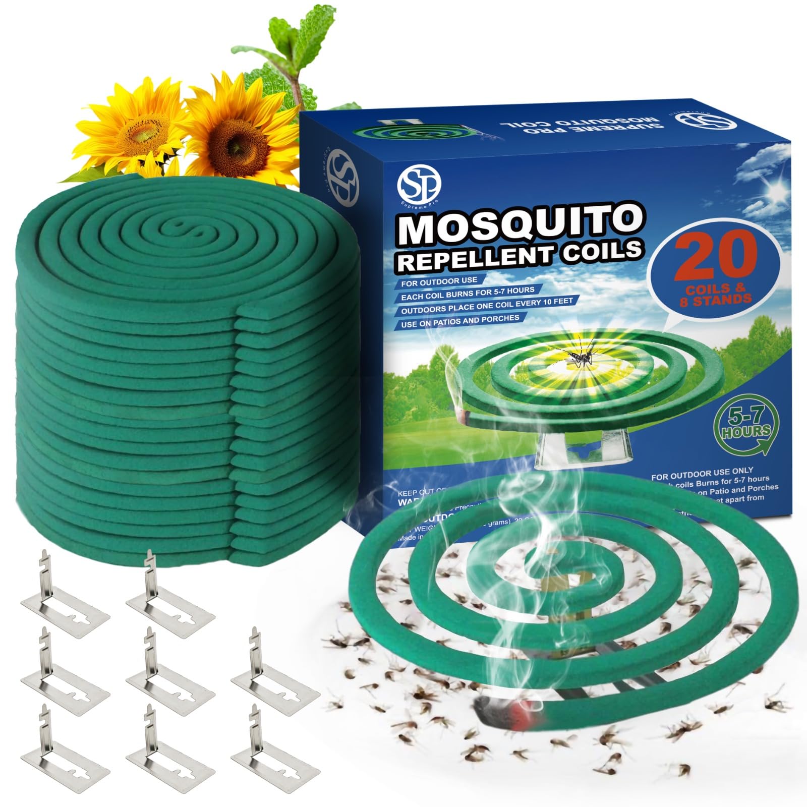 SUPREME PRO mosquito coils outdoors on patio for calmer evenings.