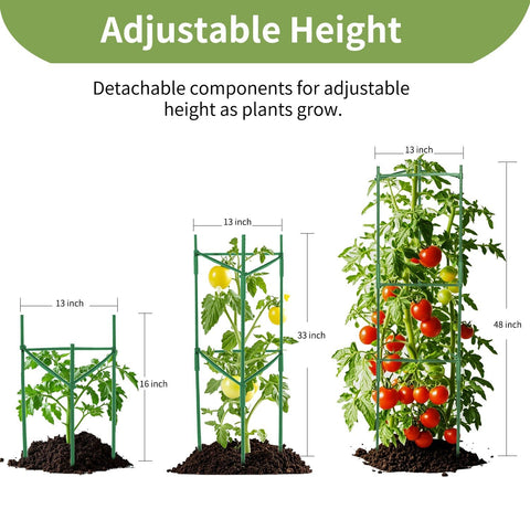 Suprock height-adjustable trellis supports tomatoes at every growth stage.