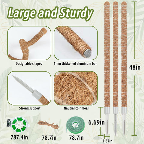 Suprock moss pole shows bendable design and aluminum core stability.