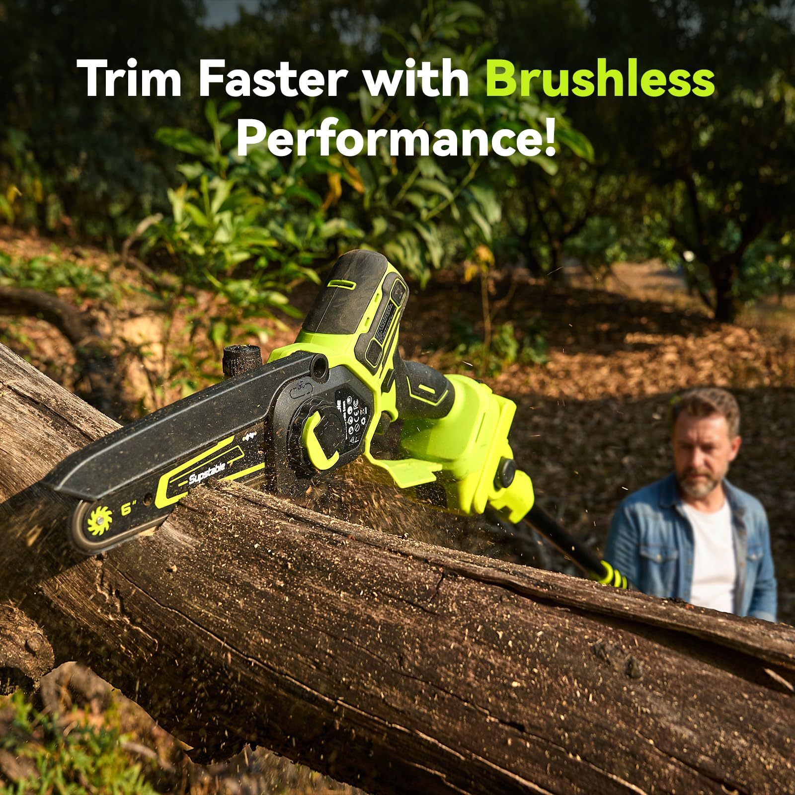 Supstable battery pack with two 4000mAh cells ensuring long cordless runtime.