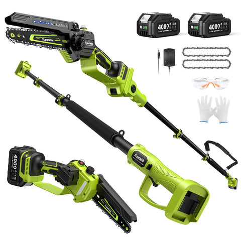 Supstable electric pole saw with 6-inch bar for precise handheld pruning