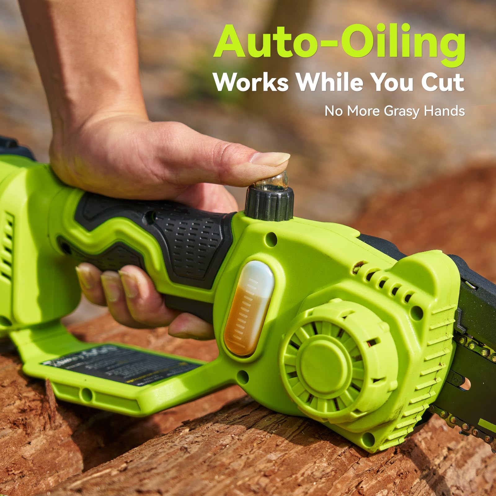 Lightweight 3.2 lb design reduces fatigue during outdoor pruning