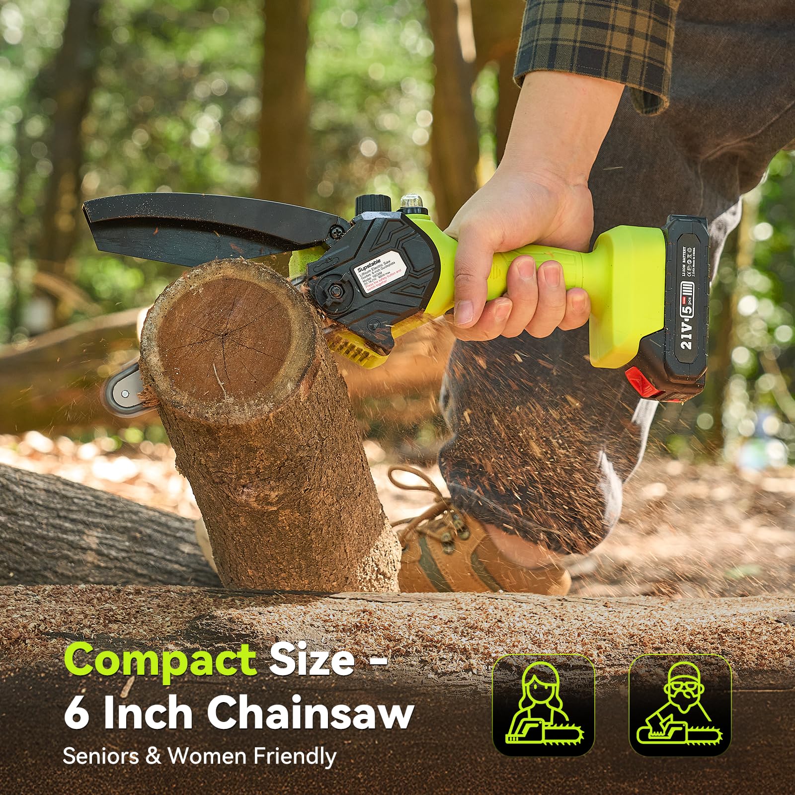 Supstable safety bezel and dual-start switch for safer operation.