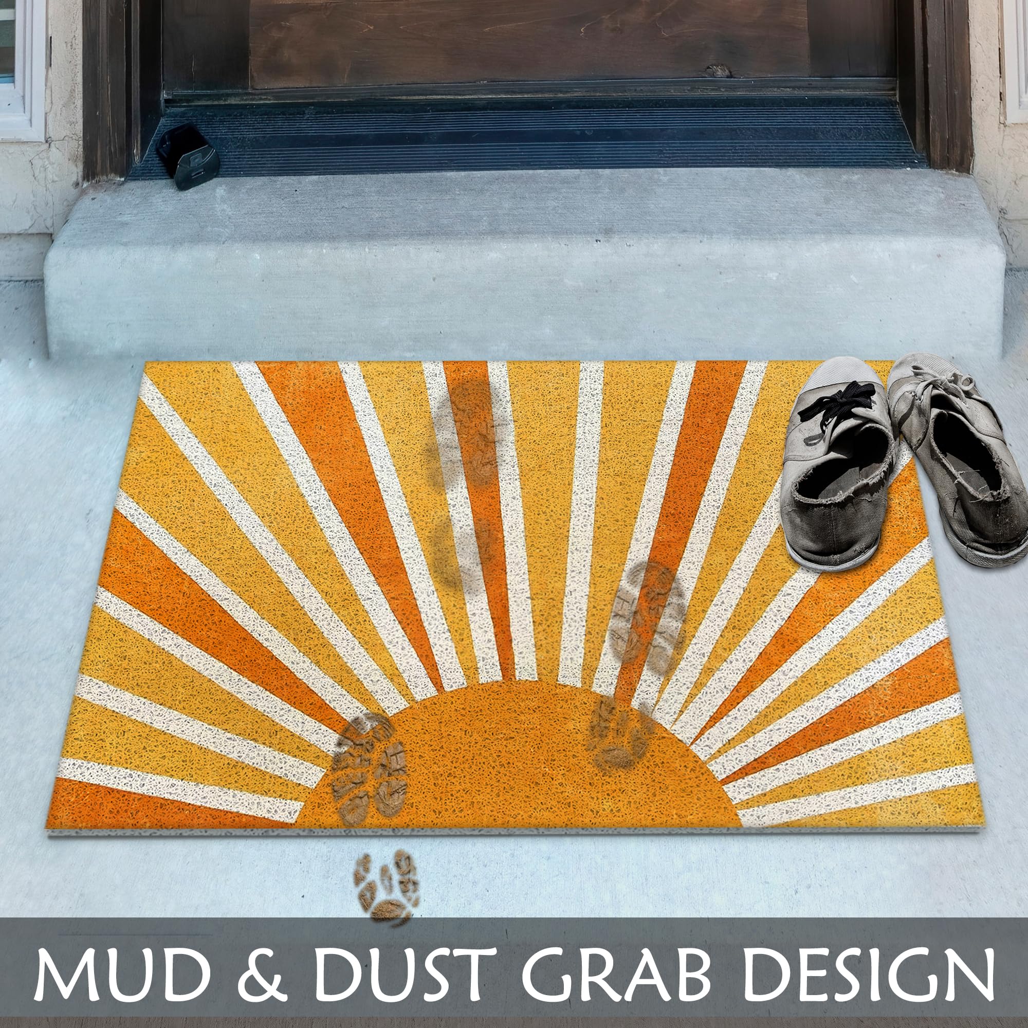 Supwhd Boho door mat outdoor entrance, durable and weather-ready.