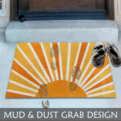 Supwhd Boho door mat outdoor entrance, durable and weather-ready.
