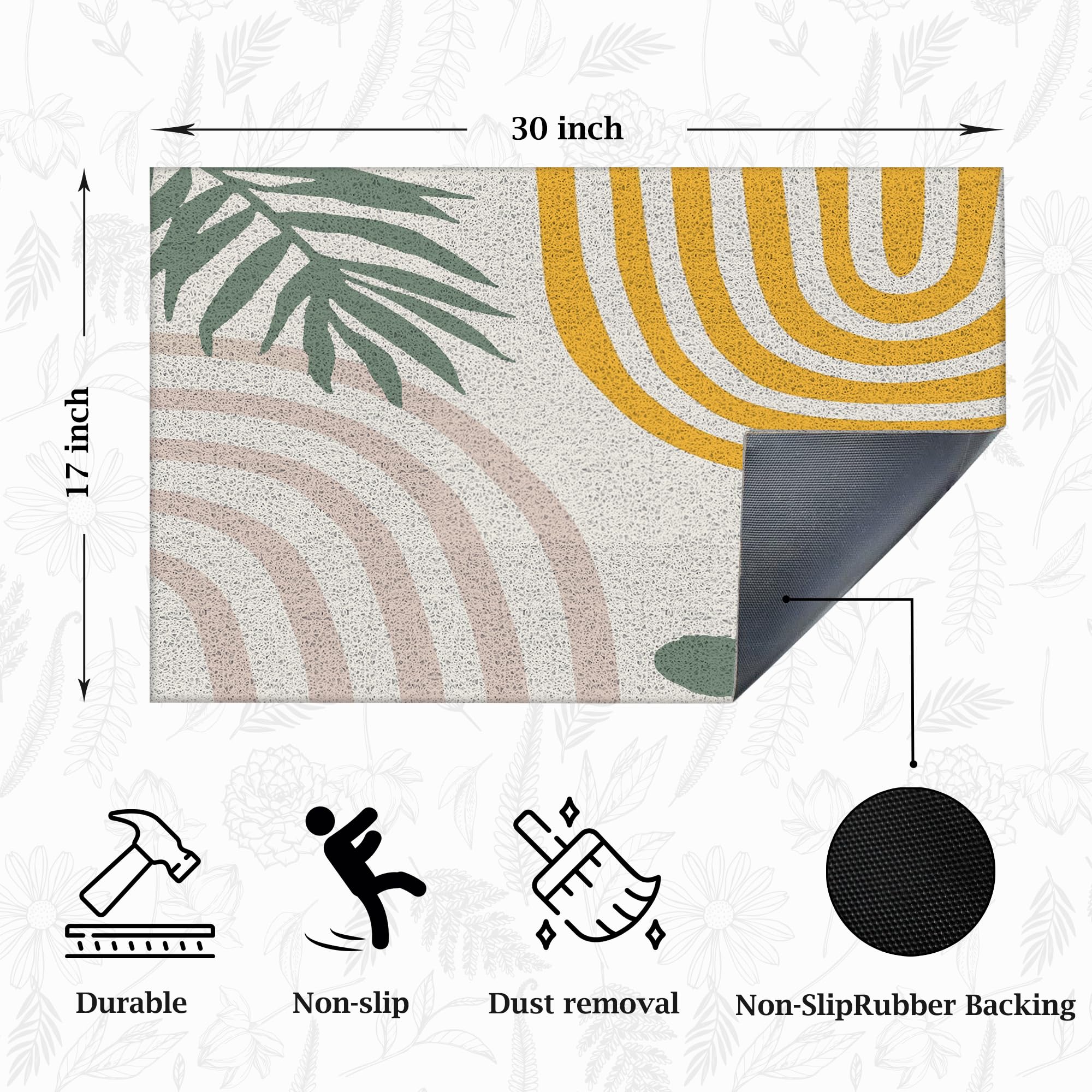 Supwhd Boho Front Door mat indoor use enhances decor while protecting floors.