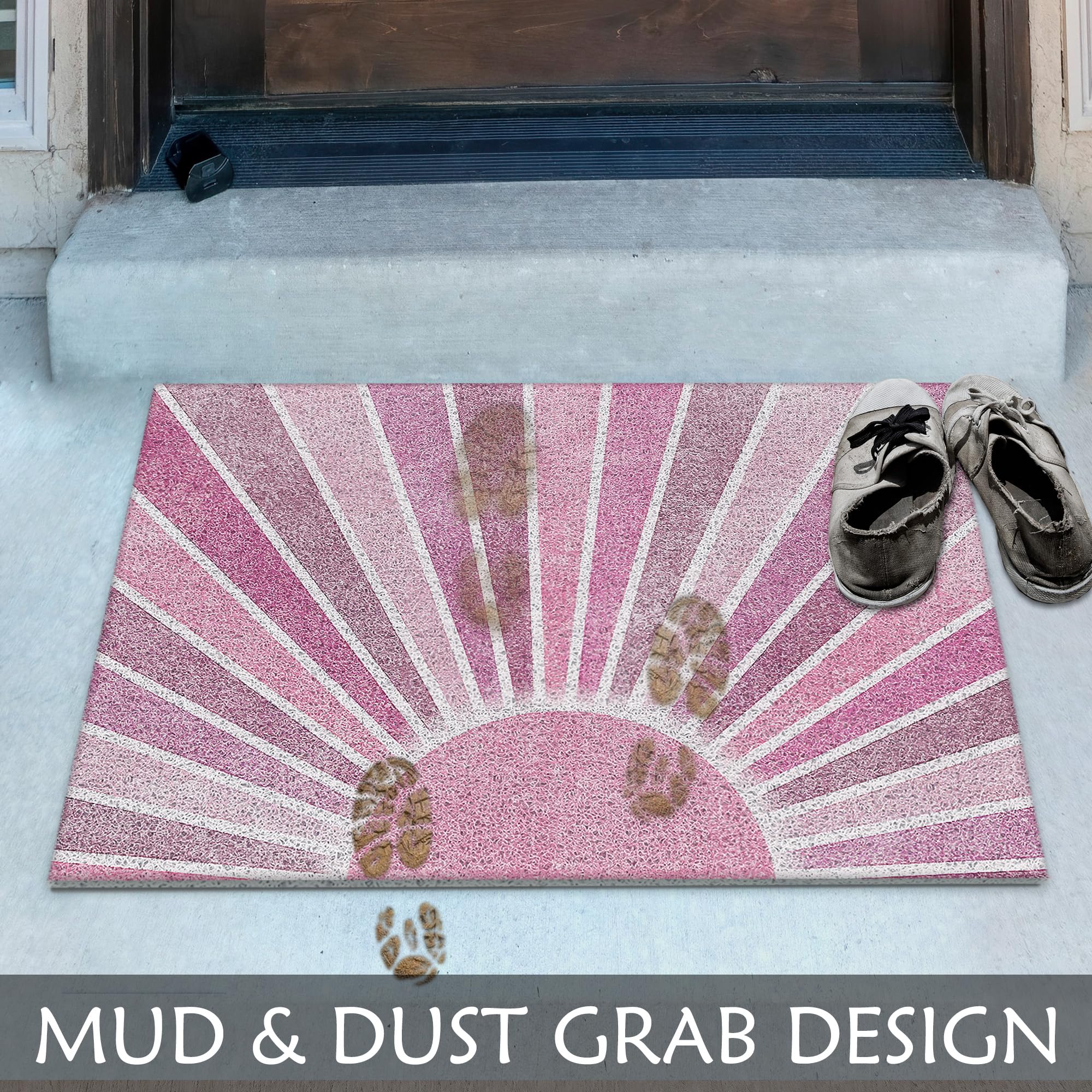 Supwhd entryway mat pink boho enhances interior spaces and curb appeal.