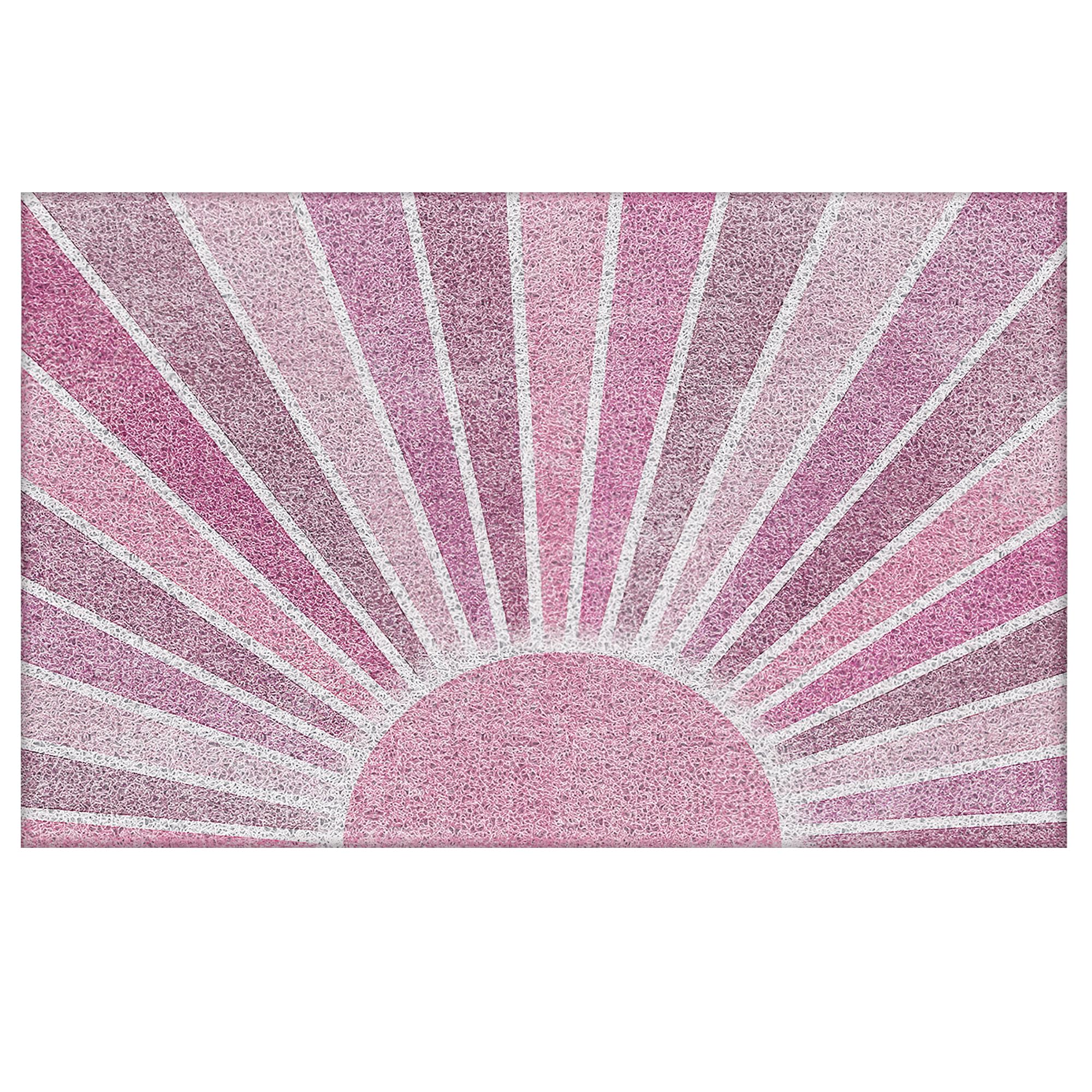 Supwhd pink boho outdoor door mat traps dirt and keeps floors dry at entrances.