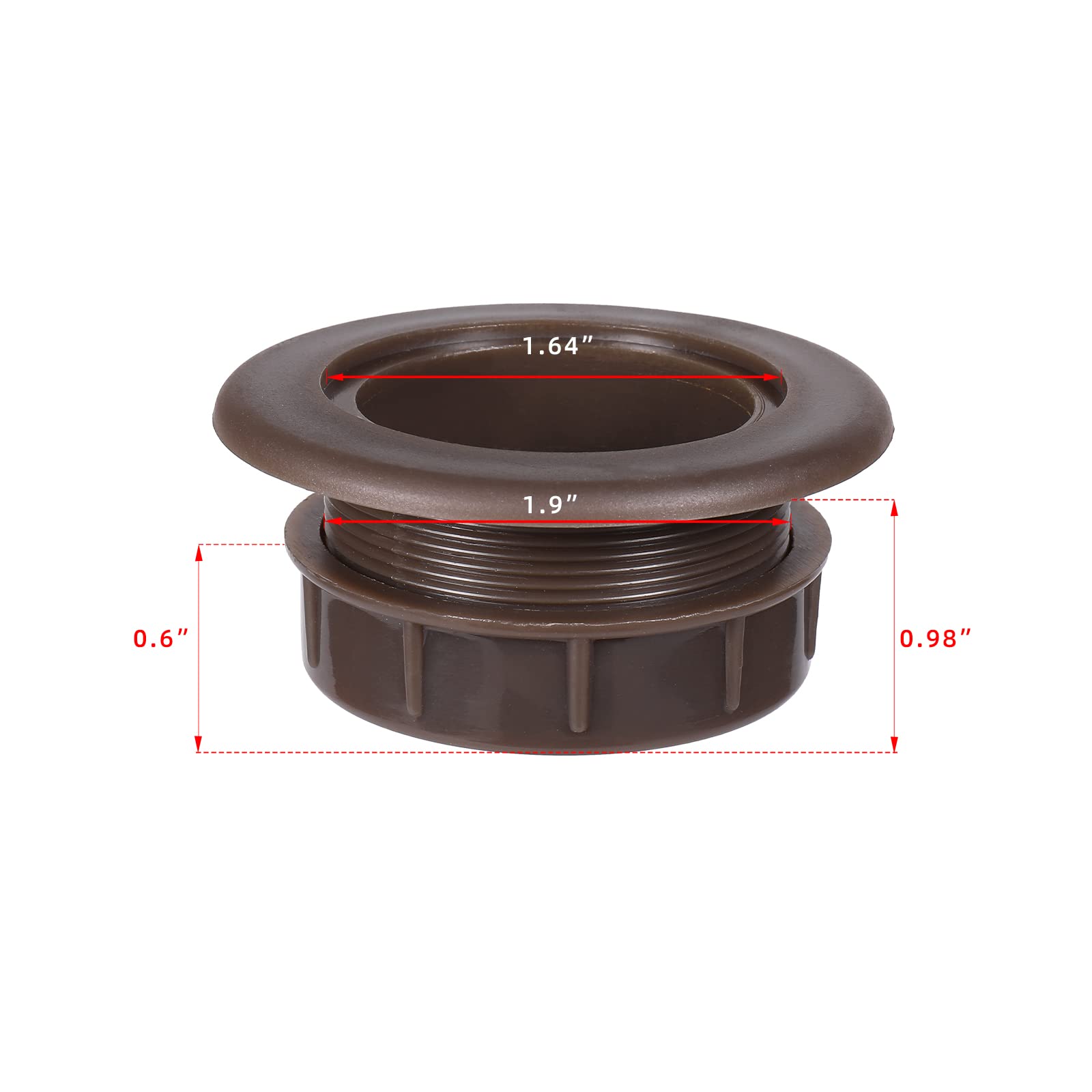 SUQ I OME parasol hole cap in dark brown protects the table surface from scratches.