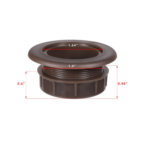 SUQ I OME parasol hole cap in dark brown protects the table surface from scratches.