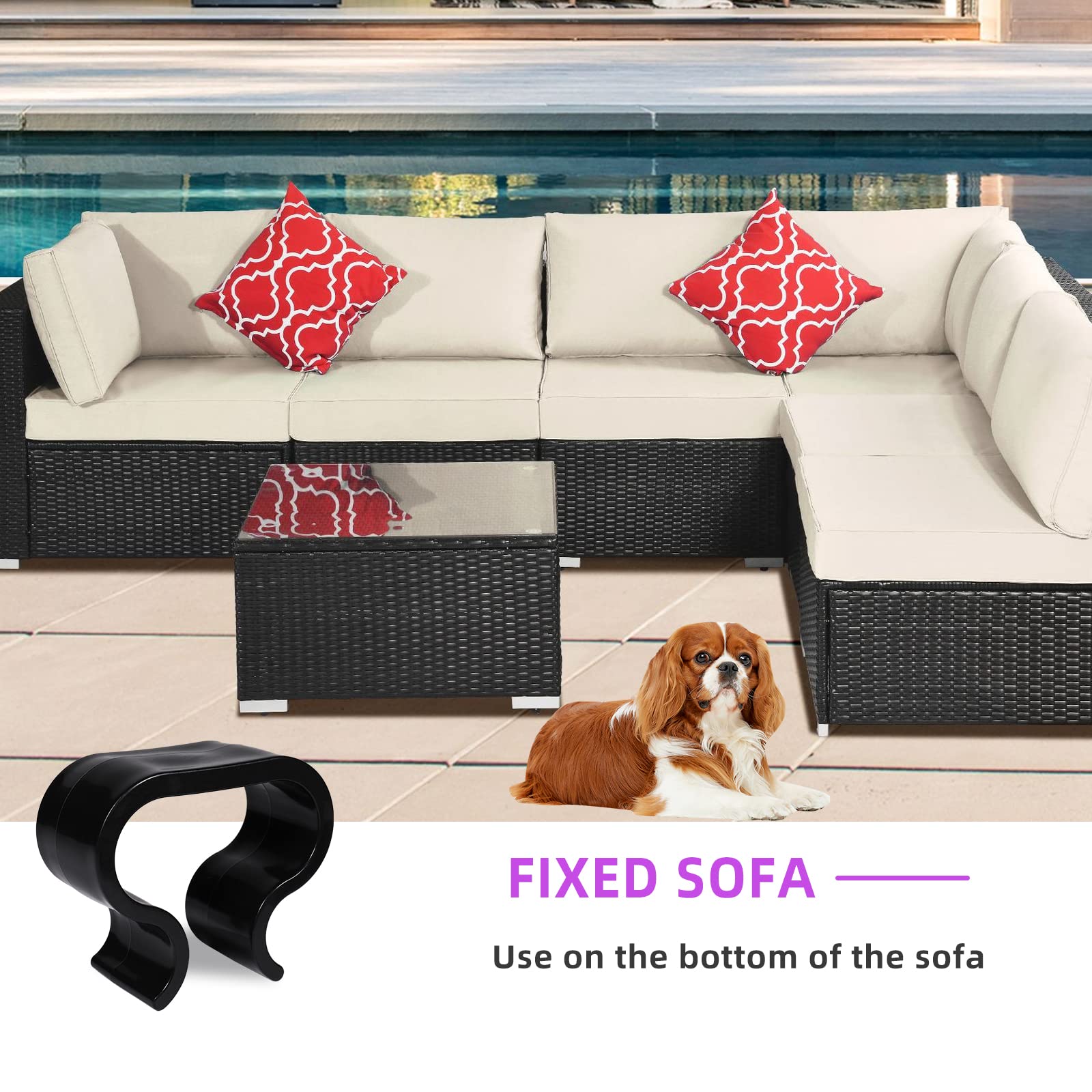 SUQ I OME weather-resistant plastic clip—built to withstand outdoor conditions.