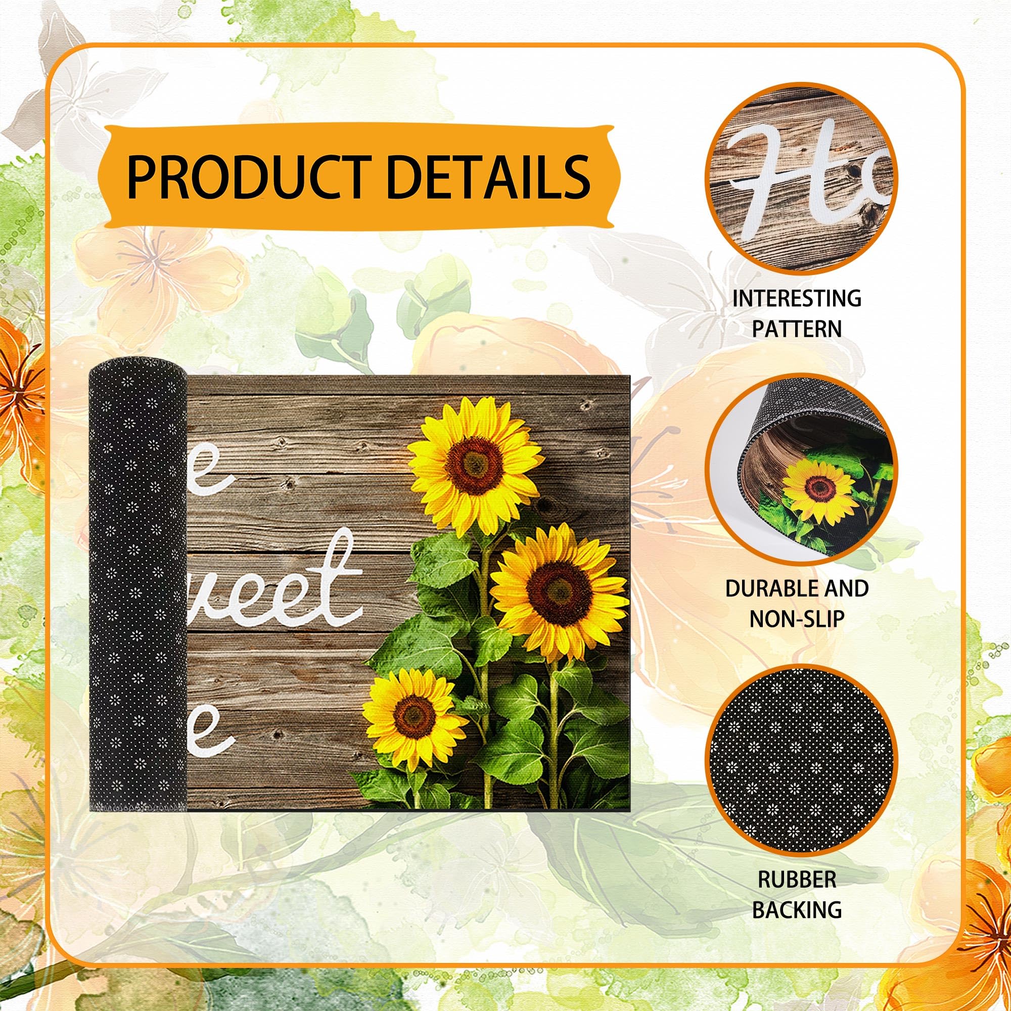 SuQKXCo Non slip backing doormat ideal for secure placement