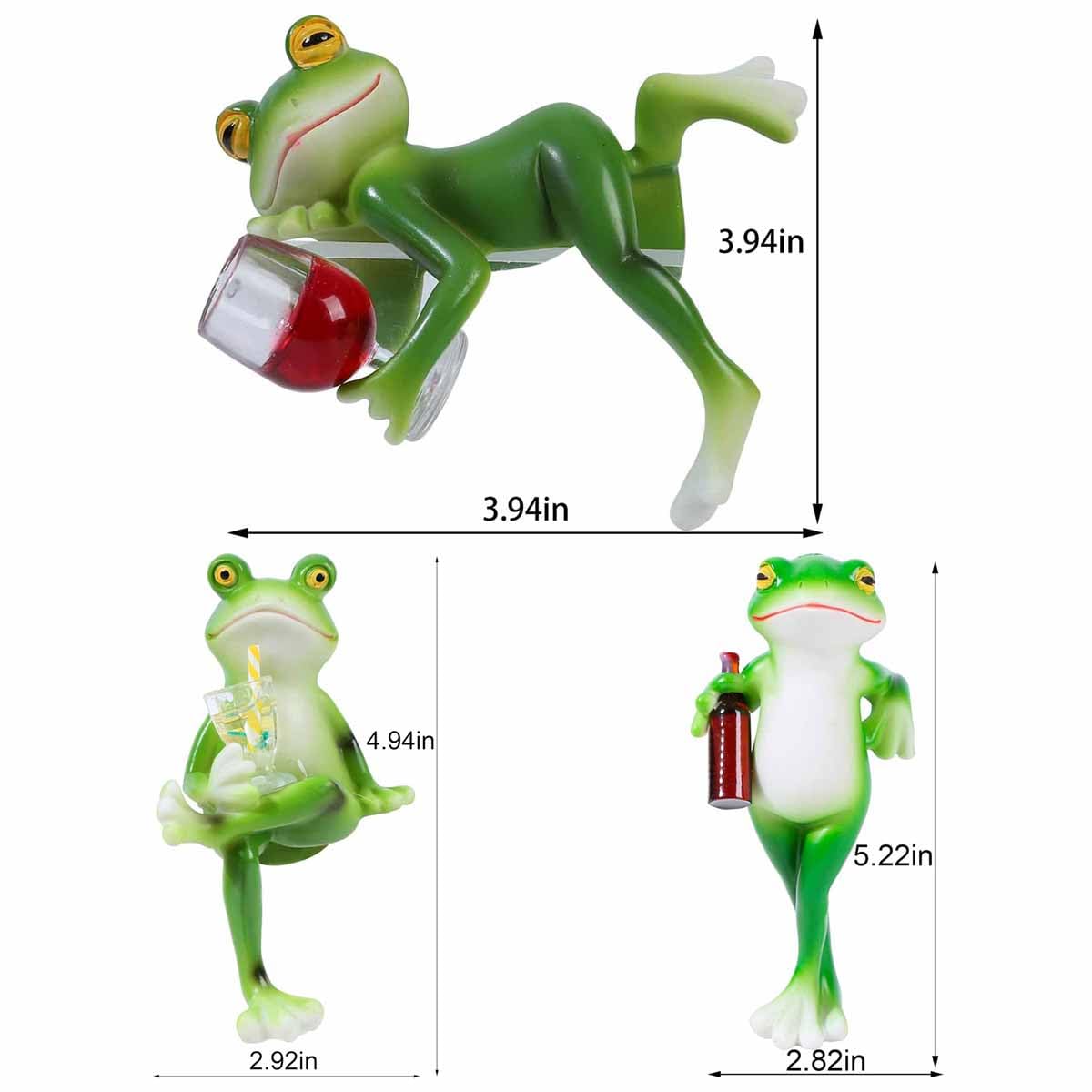 Suqorinp frog garden statue decor for porch or yard display