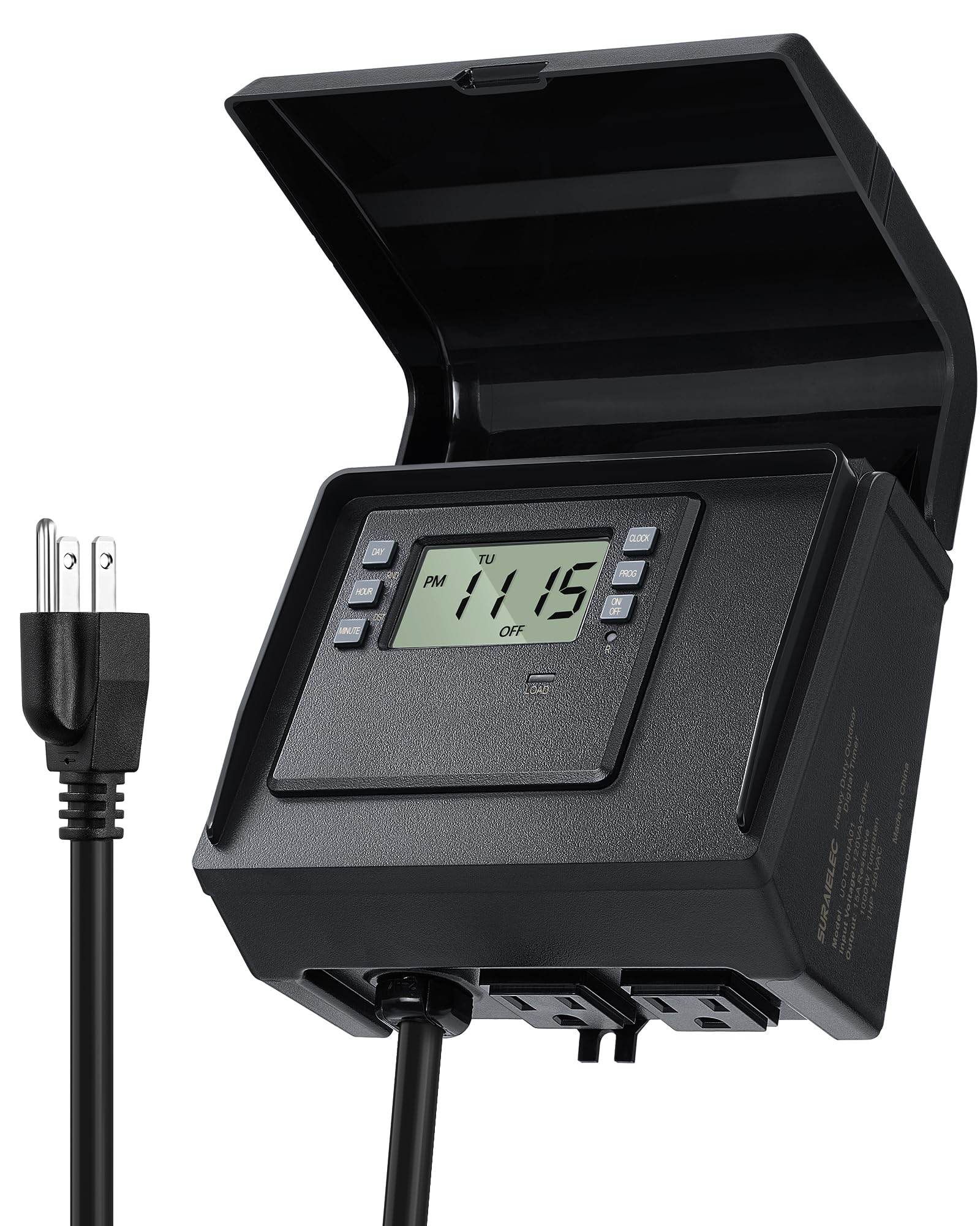 SURAIELEC digital pool timer outdoor controls pump scheduling.