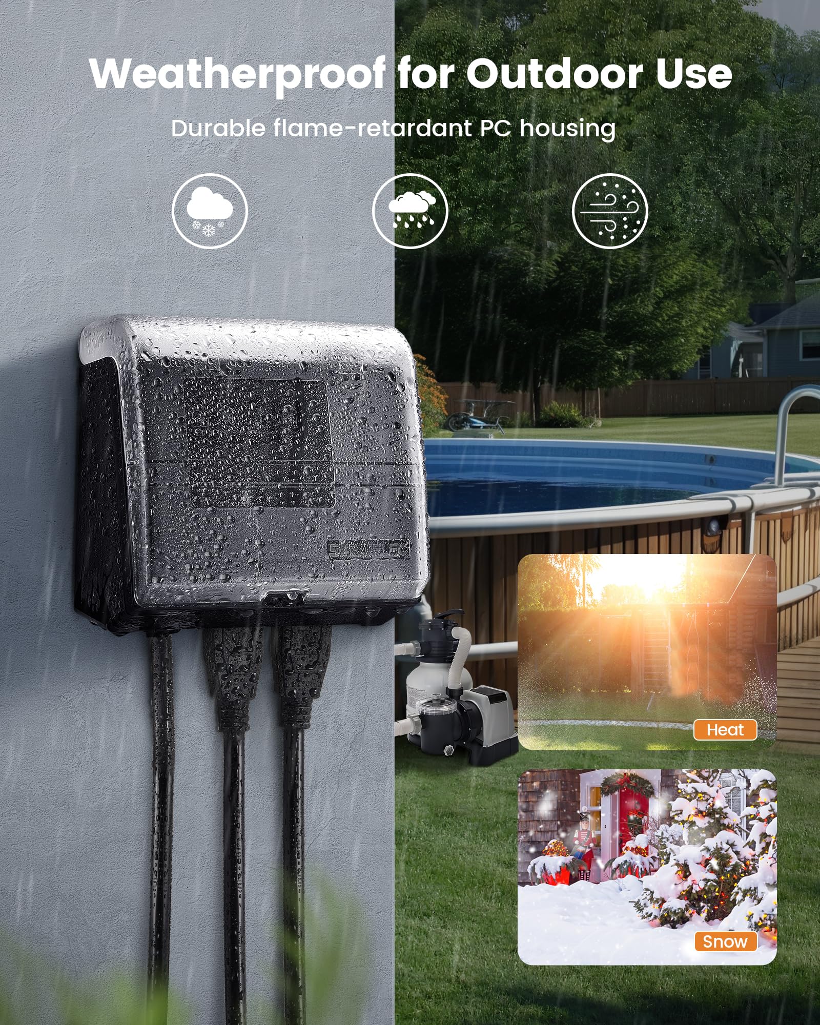 SURAIELEC timer shows pump and filter compatibility for efficient pool equipment control.