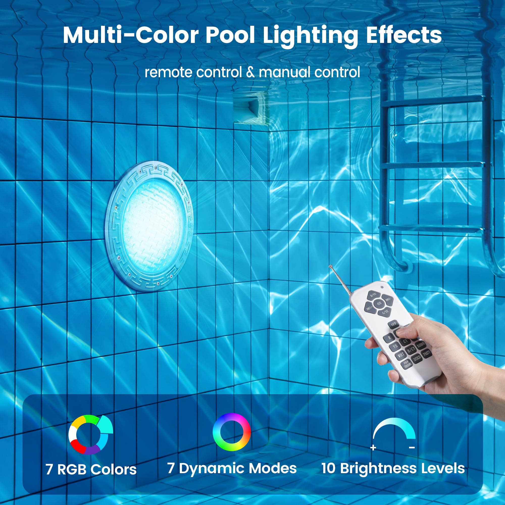 SURAIELEC pool light remote control lets you adjust colors from a distance
