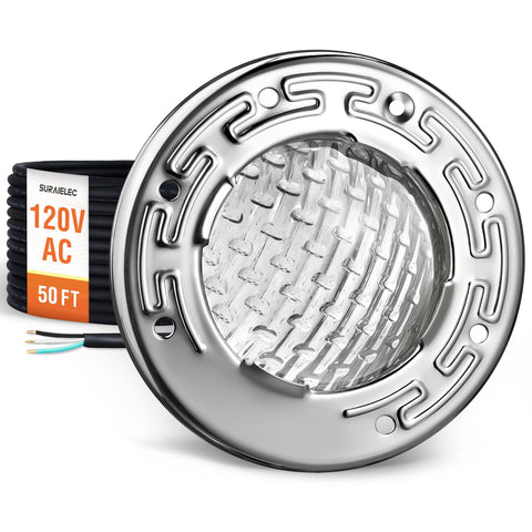 SURAIELEC 6-inch spa light in wet niche for underwater visibility.