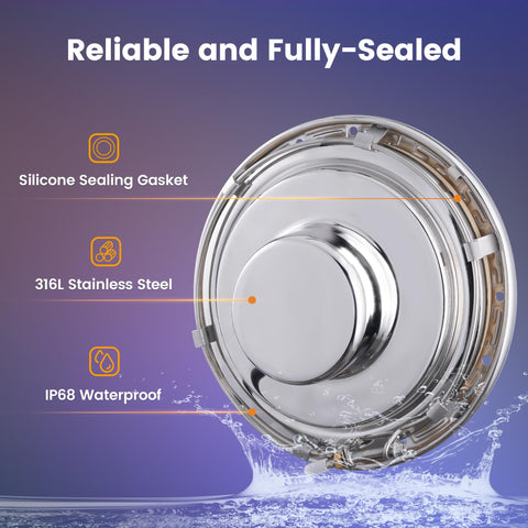 SURAIELEC color-changing pool light controlled by remote for easy mood lighting.