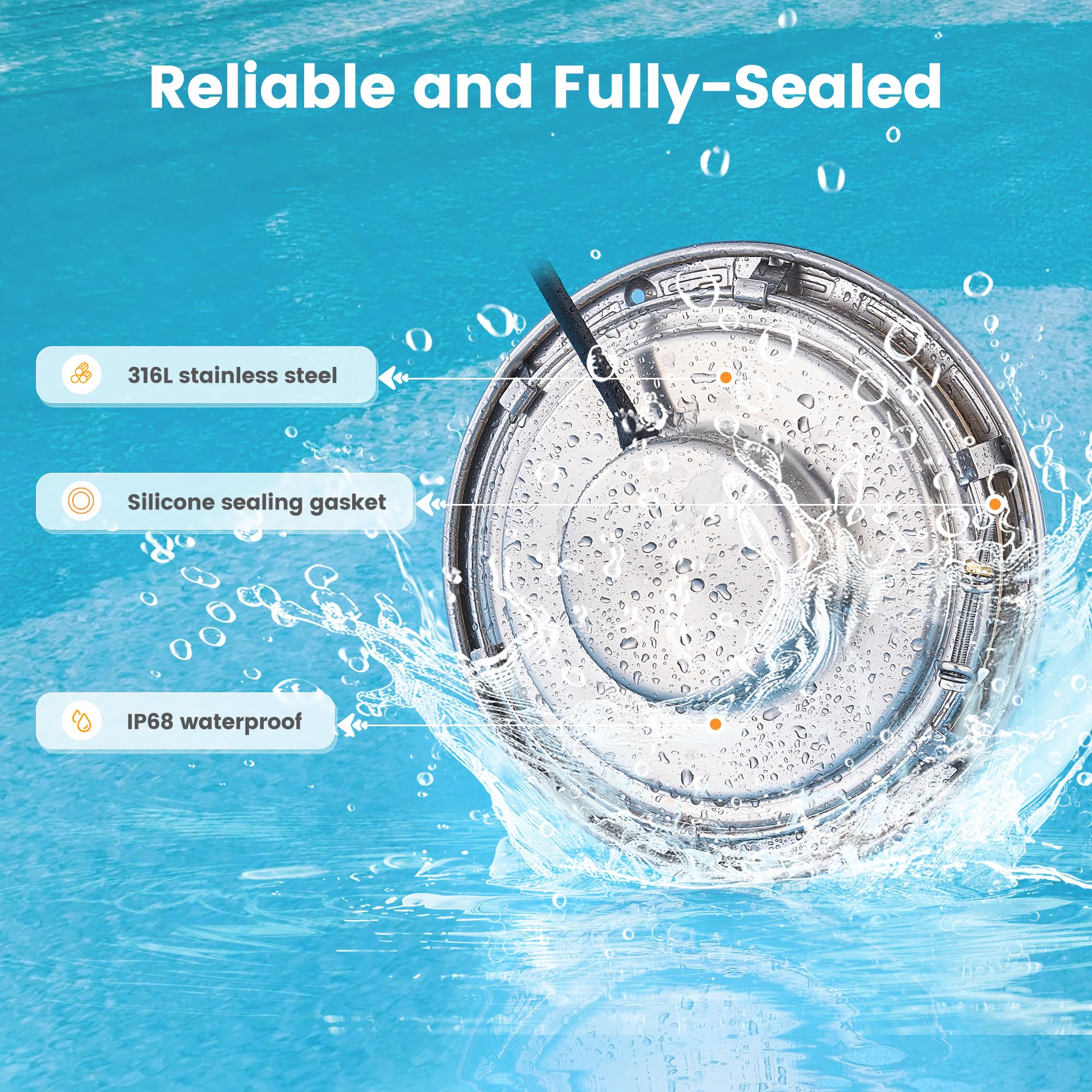 SURAIELEC underwater LED emits bright 6000K glow for night swimming