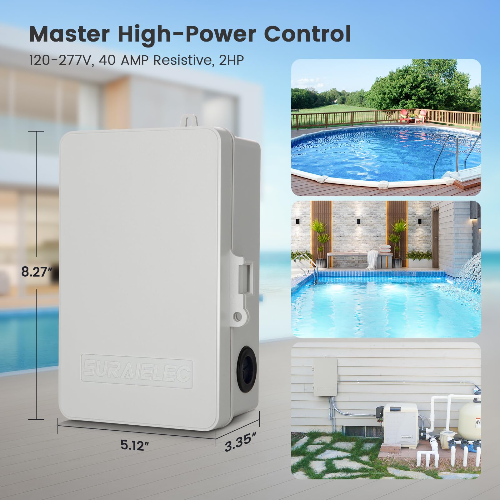SURAIELEC multipurpose 40A digital switch for pumps heaters lights