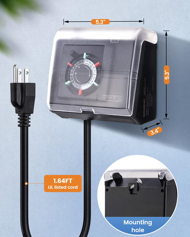 Suraielec nema5-15r timer fits standard outlets.