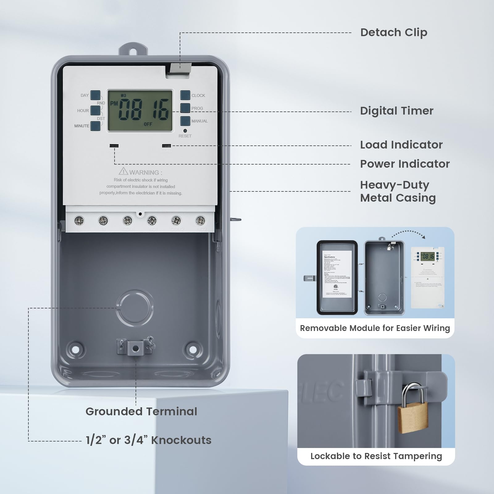 Suraielec 40A timer supports pumps, heaters, and lights.