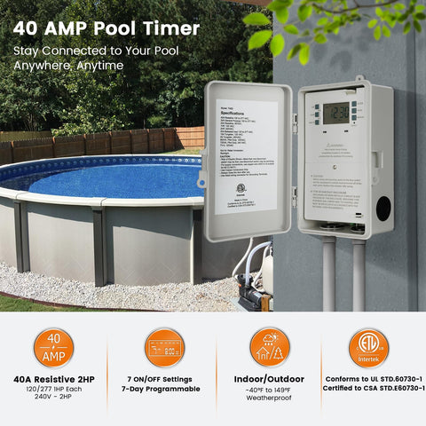 SURAIELEC pool timer digital display for easy programming
