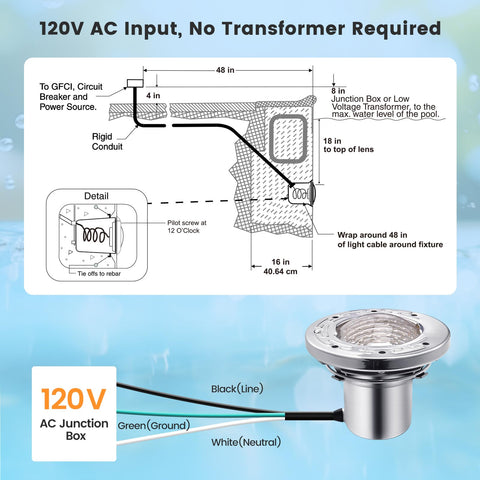 SURAIELEC IP68 tempered glass lens keeps light protected underwater.