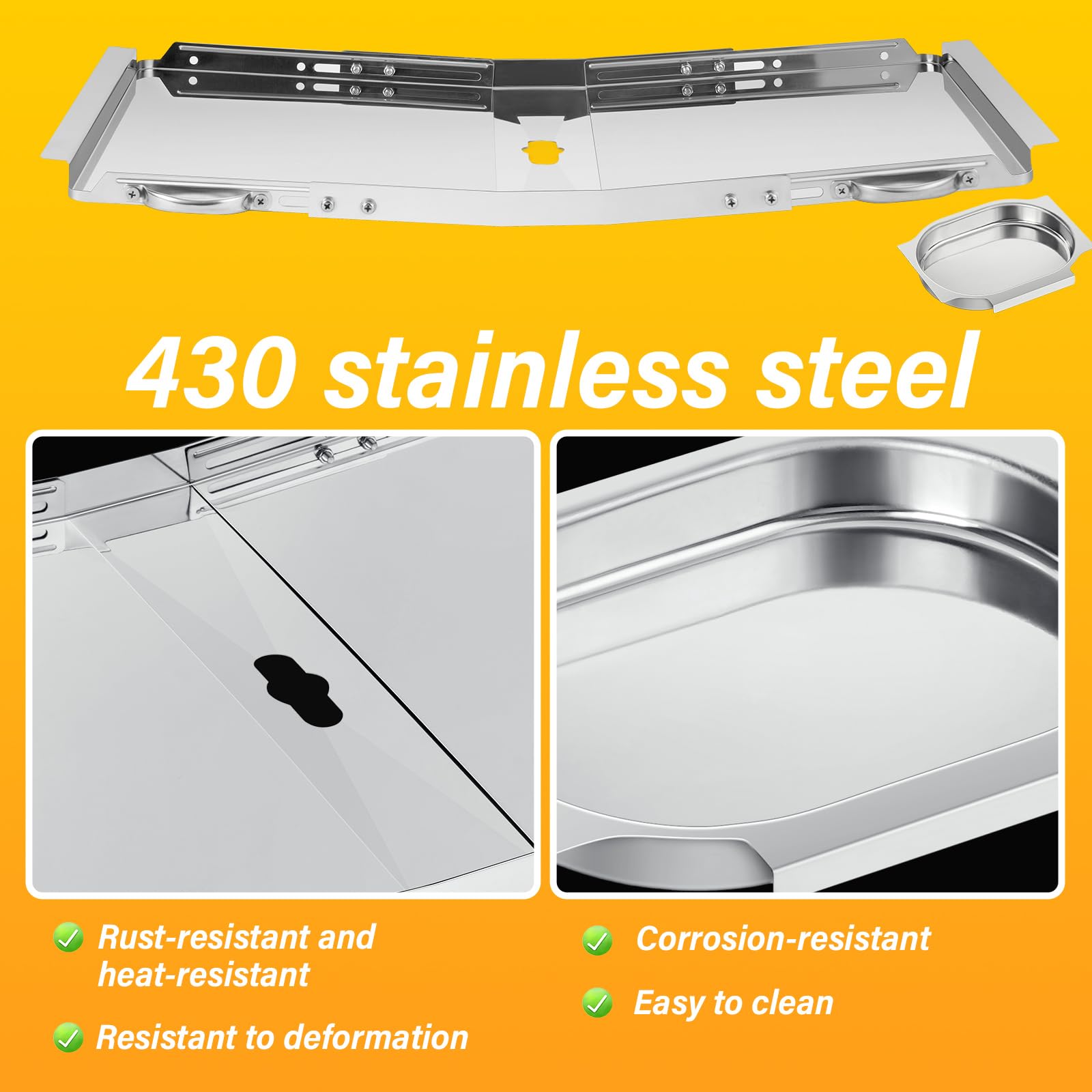 Suranew grease tray with 400ml capacity minimizes frequent emptying.