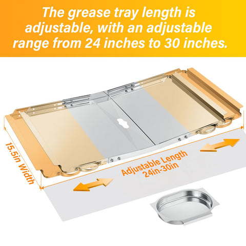 Suranew grease tray features a secure grip handle for safe removal.