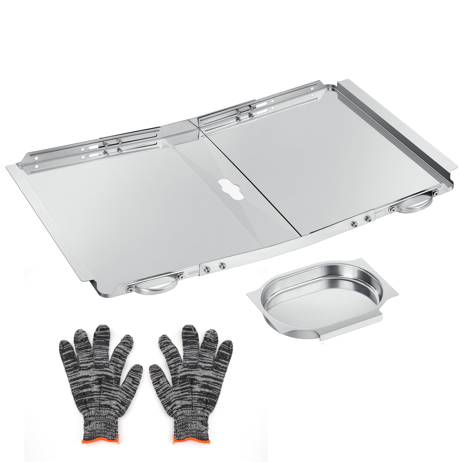 Suranew grease tray universal fit for 24-30 inch grills enables easy cleanup.