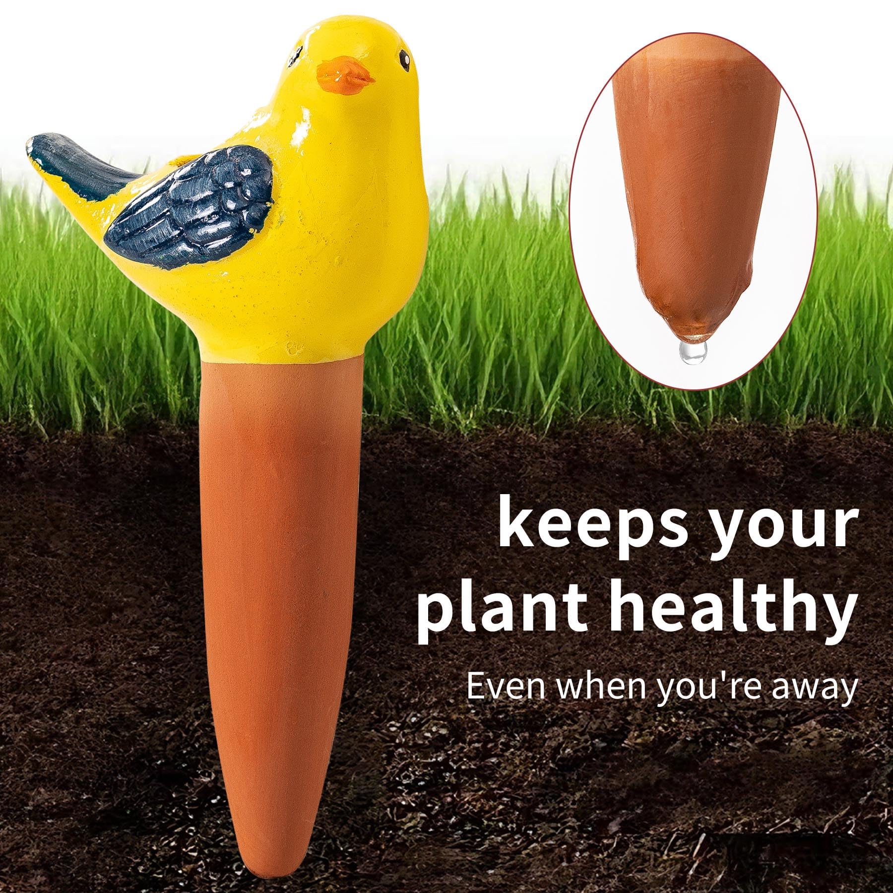 SURE YUESI yellow bird globe combines charm with reliable watering